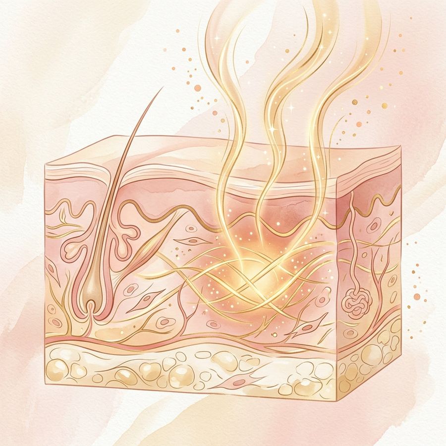 Okamih, keď sa z mimických vrások stanú trvalé vrásky na čele — ilustrácia